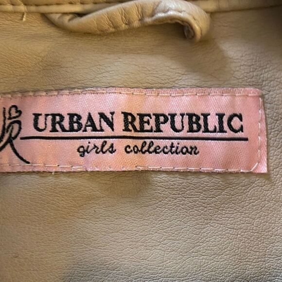 Urban Republic Girls Collection Faux Leather Moto Jacket Rose size S/5 - Picture 7 of 10